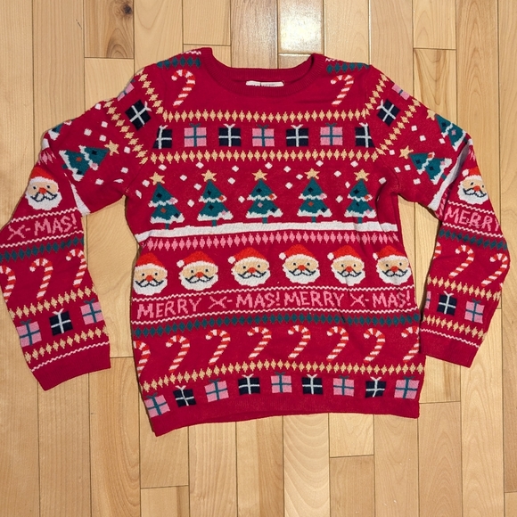 H&M Red Holiday Sweater with Gift Design - Picture 1 of 4